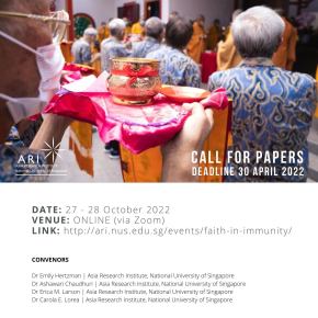 CFP Faith in Immunity – Asia Research Institute at the National University of&nbsp;Singapore